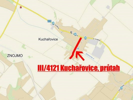 III/4121 Kuchařovice -  průtah a most ev.č.  4121-3