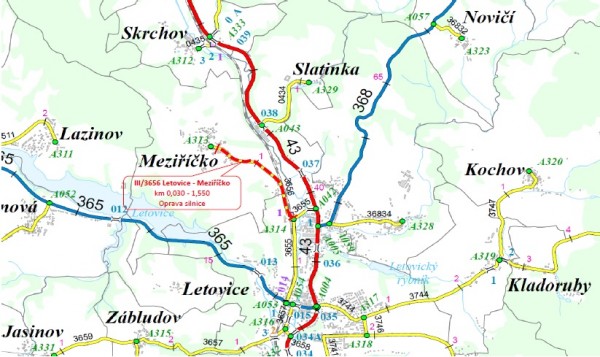 III/3656 Letovice - Meziříčko
