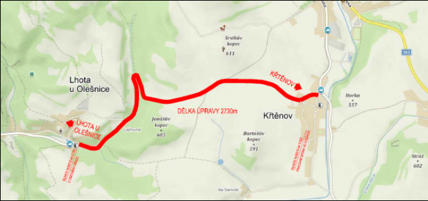 III/36210 Křtěnov - Lhota u Olešnice