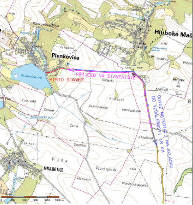 III/40831 Plenkovice, silnice a chodník