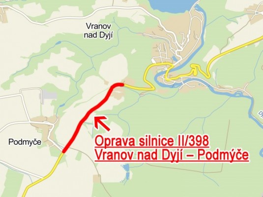 II/398 Vranov nad Dyjí – Podmýče