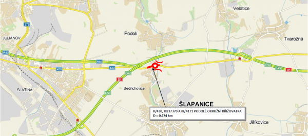 II/430 Podolí, okružní křižovatka