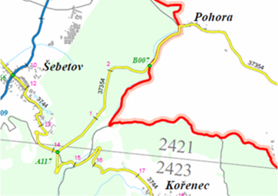 III/37354 Šebetov - Pohora