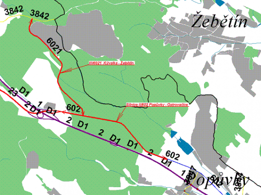 II/602 Popůvky - Ostrovačice