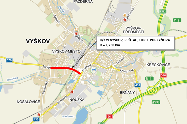 II/379 Vyškov průtah ul.Purkyňova