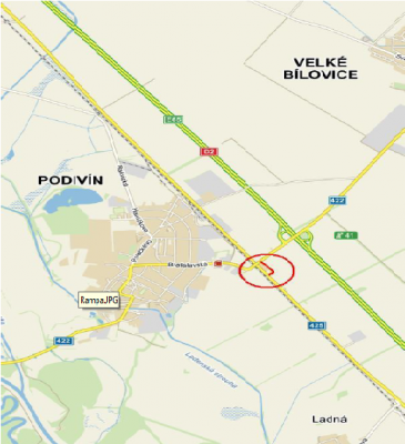 II/422 A II/425 Rampa MUK u Podivína