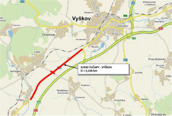 II/430 Tučapy - Vyškov