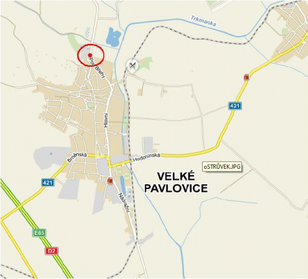 III/42114 V. Pavlovice - vjezdový ostrůvek