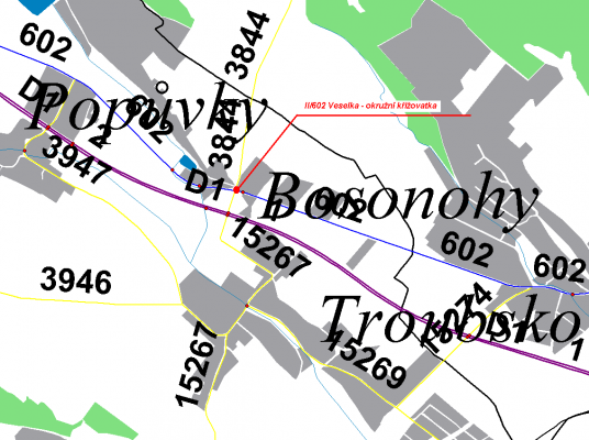 II/602 Veselka - okružní křižovatka