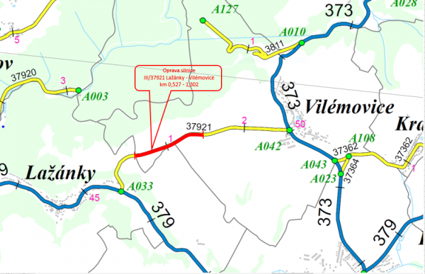 III/37921 Lažánky - Vilémovice