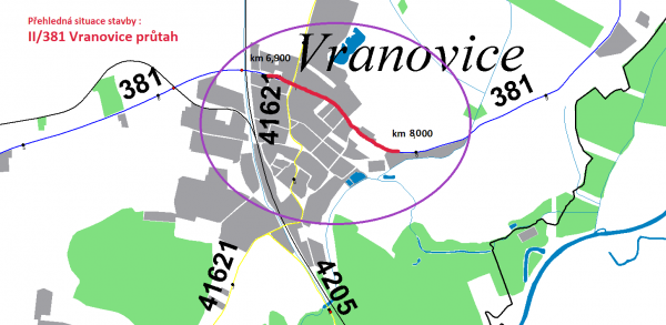 II/381 Vranovice - průtah
