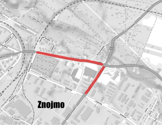 II/412 a II/413 Znojmo, oprava krytu vozovky